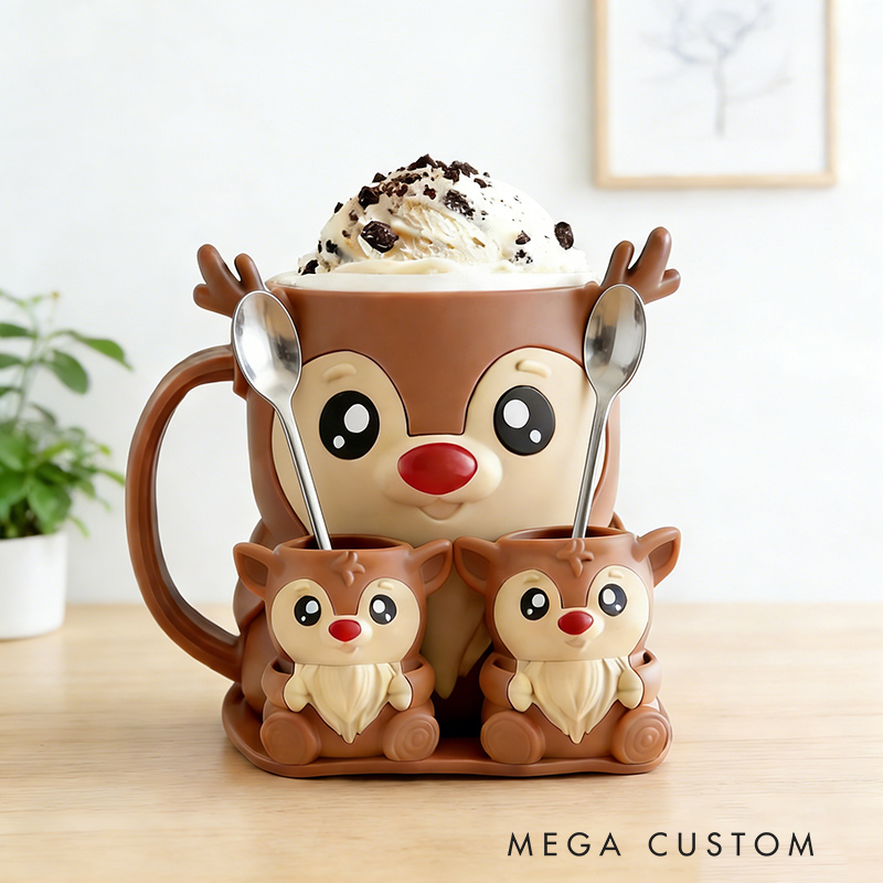 Personalized Ice Cream Cozy Pint Holder 3D Printed with Spoon Slots & Snack Drawer for Mom Kids Ice Cream Lover