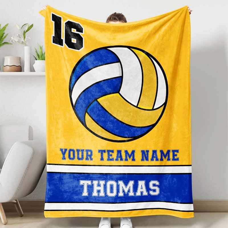 Personalized Volleyball Blanket with Custom Name, Number, and Team Name for Volleyball Enthusiasts