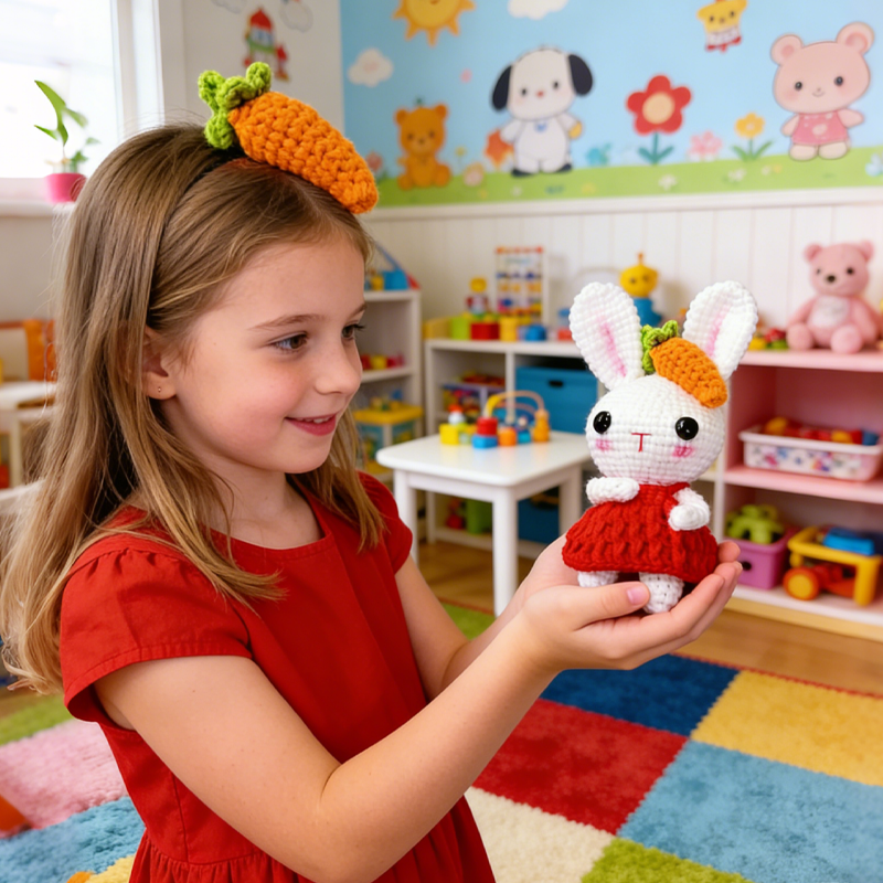 Handmade Crochet Bunny Animals Gift Creative Gifts Easter Gifts Birthday Gifts for Kids