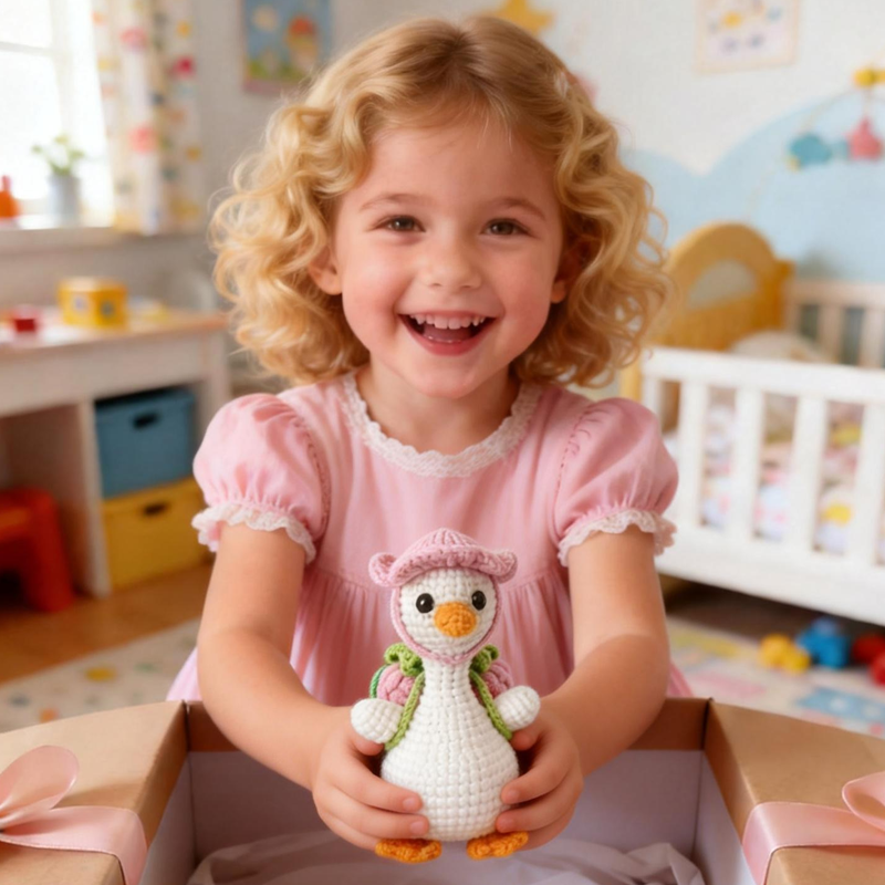 Handmade Crochet Cute Little Goose Animals Gift Creative Gifts  Birthday Gifts for Kids