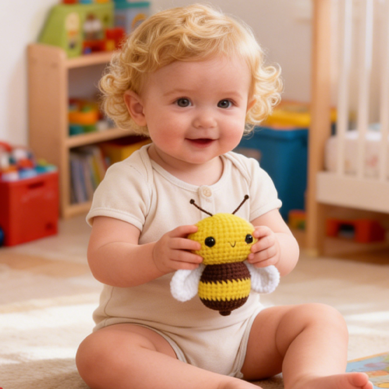 Handmade Crochet Cute Little Bee Animals Gift Creative Gifts  Birthday Gifts for Kids