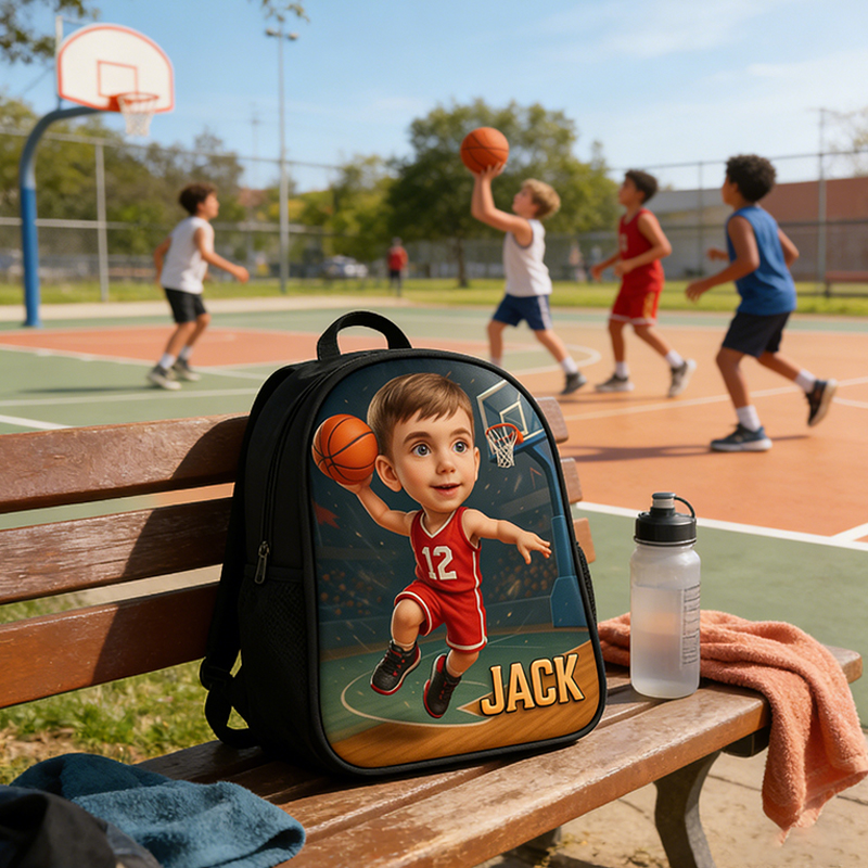 Personalized Basketball Backpack with Custom Name for Kids Who Love the Game 