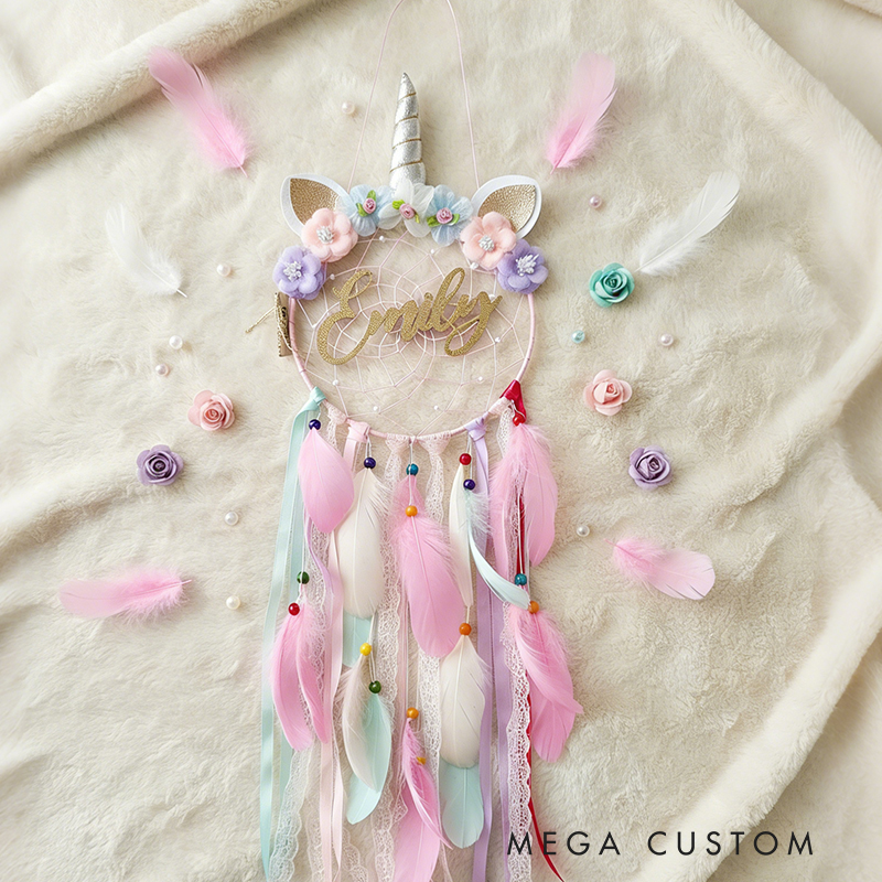 Personalized Dream Horse Dreamcatcher Custom Name Handmade Gift for Kids & Babies
