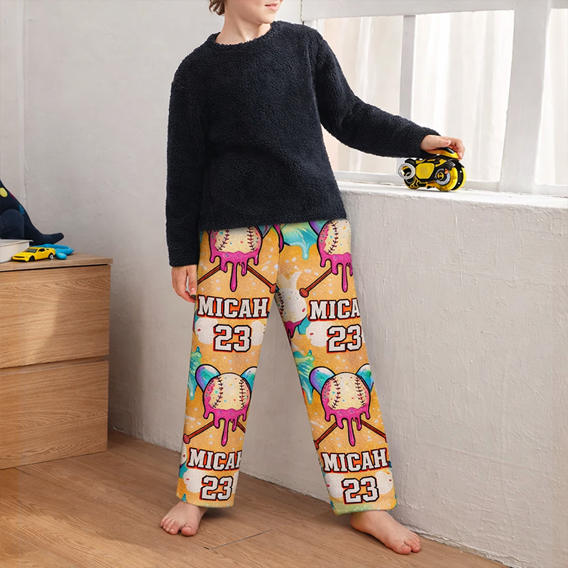 Personalized Baseball Pajama Pants Custom Name and Number for Fans