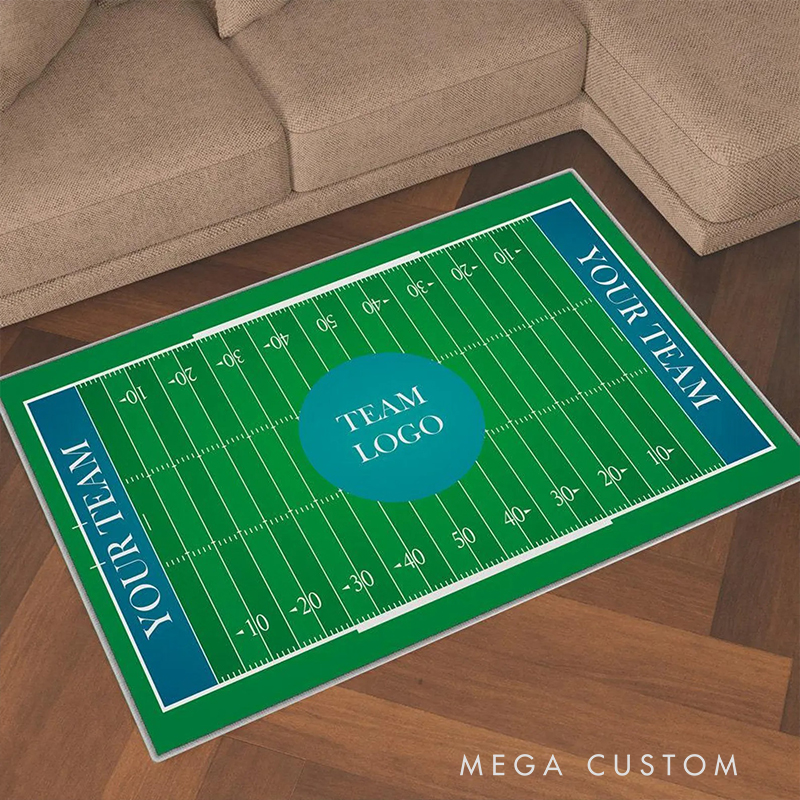 Personalized American Football Rink Rug Custom Team Logo or Name Fun Play Mat for Kids to Inspire Creativity and Active Play  Gift For American Football Lovers