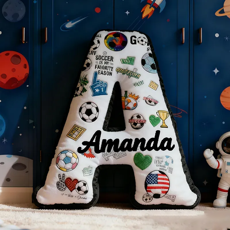 Personalized Soccer Themed Letter with Your Initial and Name for Soccer Enthusiasts