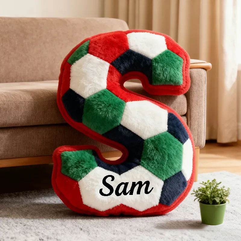 Personalized 2026 World Cup Soccer Letter Pillow with Custom Name for Soccer Fans