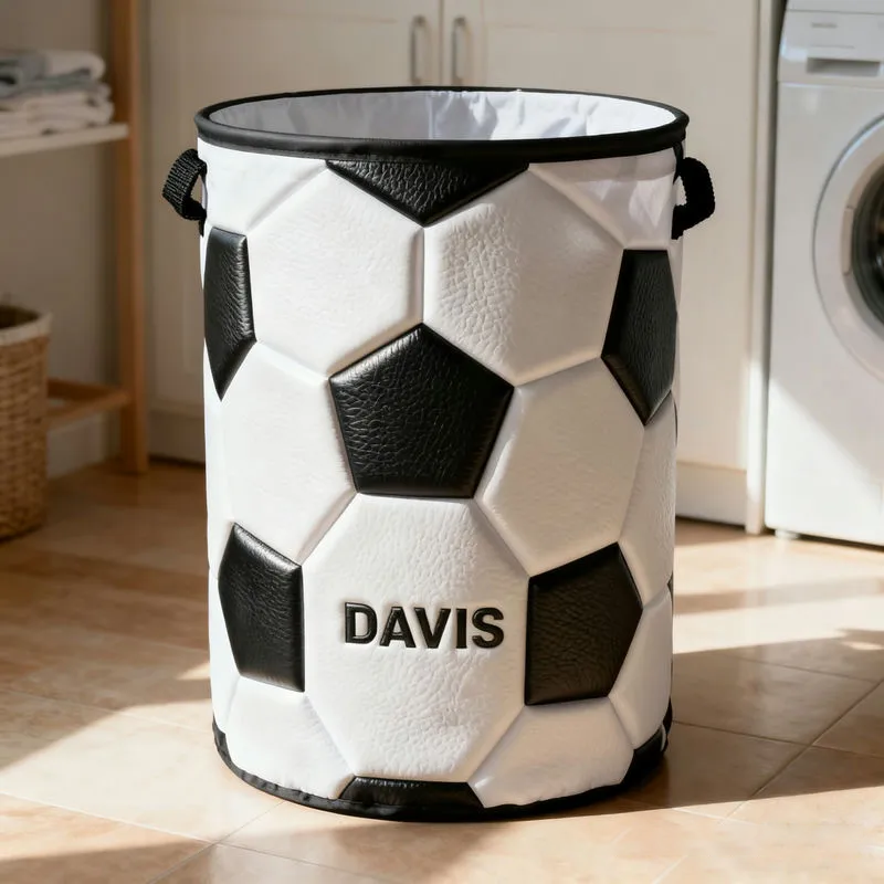 Personalized Soccer Storage Basket with Custom Name for Young Soccer Fans