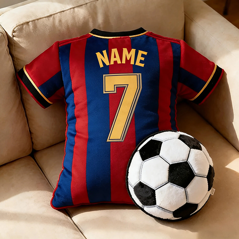 Personalized Graphic3DPrint Soccer Jersey Pillow with Custom Name and Number for Fans