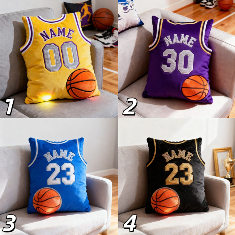 Personalized Graphic3DPrint Basketball Jersey Pillow with Custom Name and Number for Fans