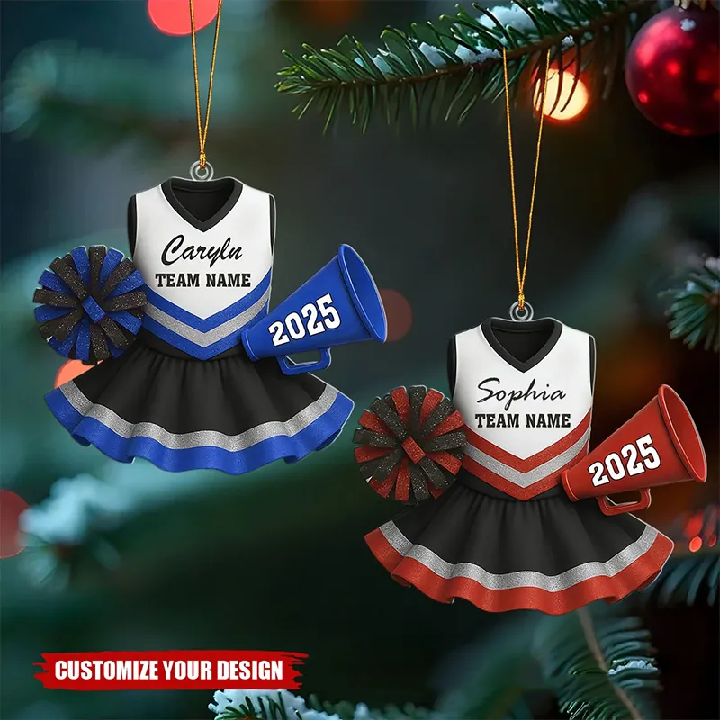 Personalized Cheerleading Christmas Ornament Custom Name, Team, and Year Christmas Decoration
