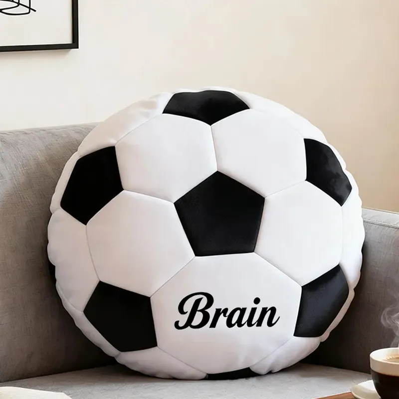 Personalized Soccer Ball Pillow with Custom Name for Kids and Sports Enthusiasts