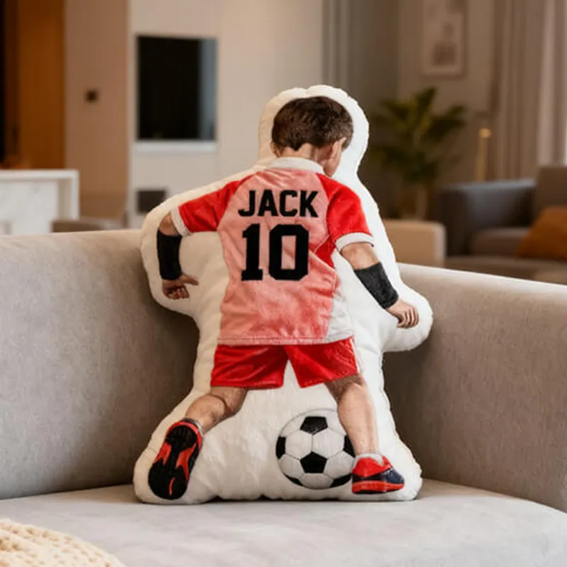 Personalized Soccer Player Pillow with Custom Name and Number