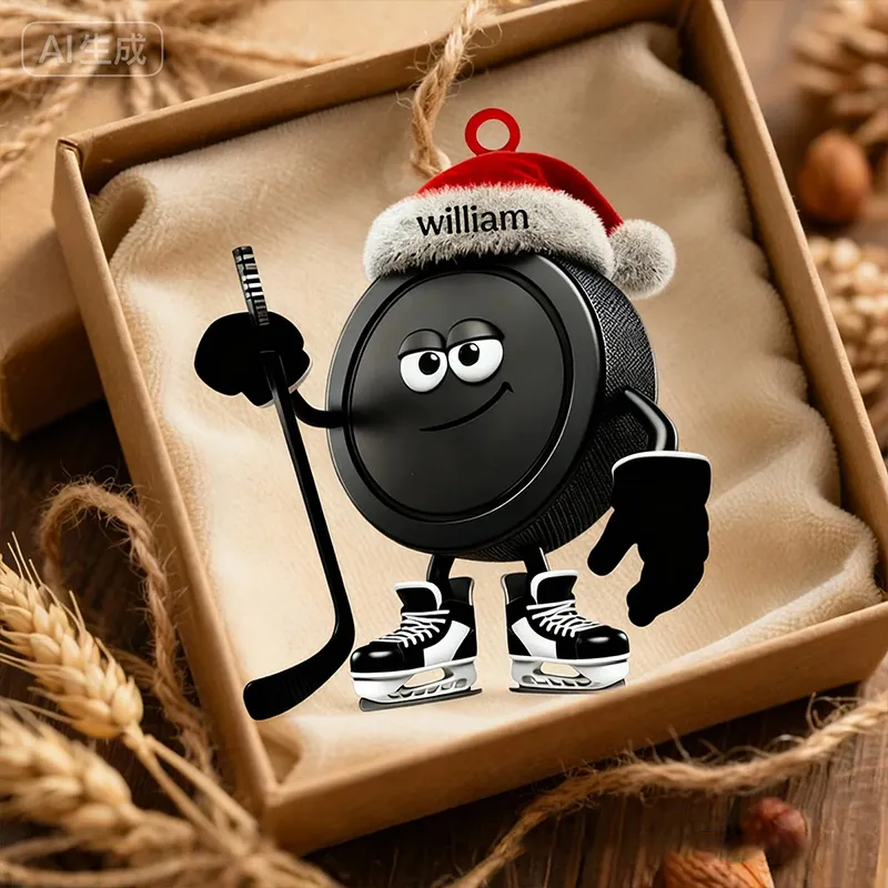Personalized Hockey Ornaments to Celebrate the Holidays with Custom Name
