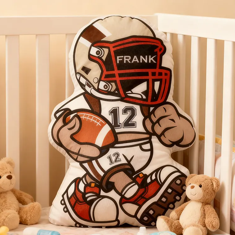 Personalized Football Player Pillow with Custom Name and Number Design