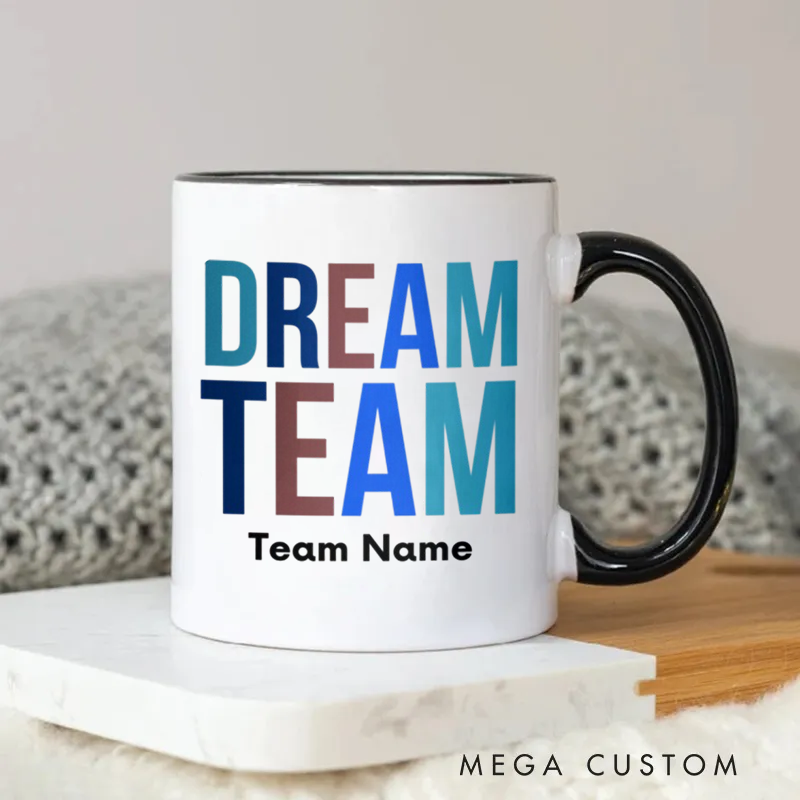 Personalized Vibrant and Modern Dream Team Mug Coffee Mug Gift for Coworkers