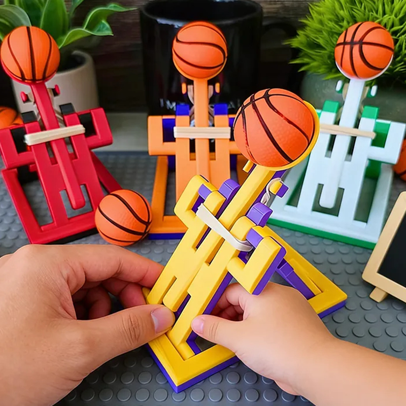 Personalized Desktop Basketball Catapult Game Set with Custom Colors for Endless Fun