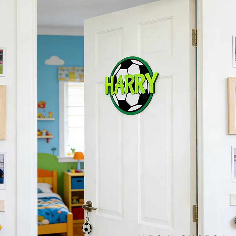 Personalized Soccer Door Sign Adds a Unique Touch to Your Space