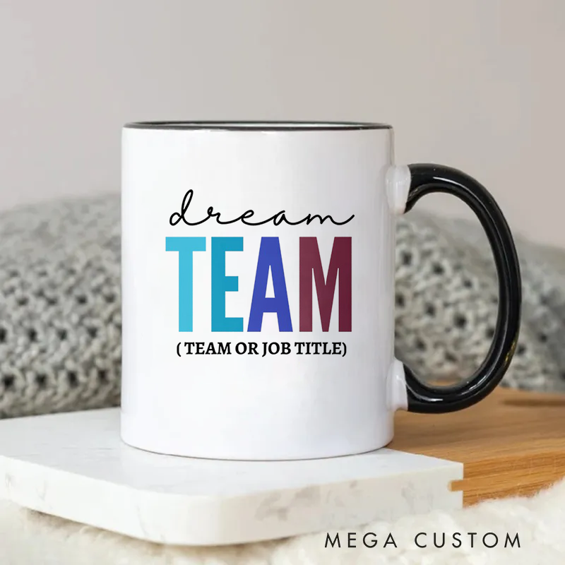 Personalized Modern and Vibrant Dream Team Mug Gift for Coworkers