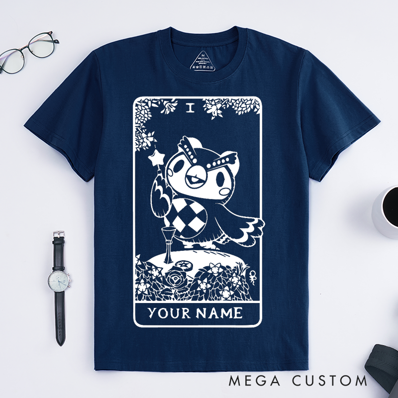 Personalized Tarot Lovers Classic T-Shirts Celeste as The Magician T-Shirt Tarot Collection Cute owl retro style Gift