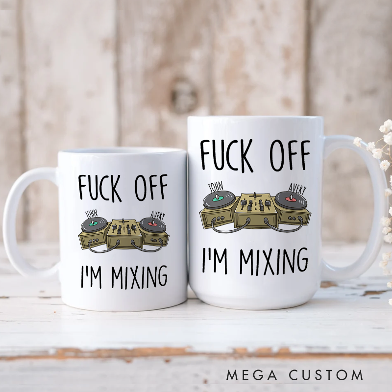 Personalized DJ Mug Custom Name Gift for Music Lovers Family Friends Lovers for Birthday Holiday Party Unique Presents