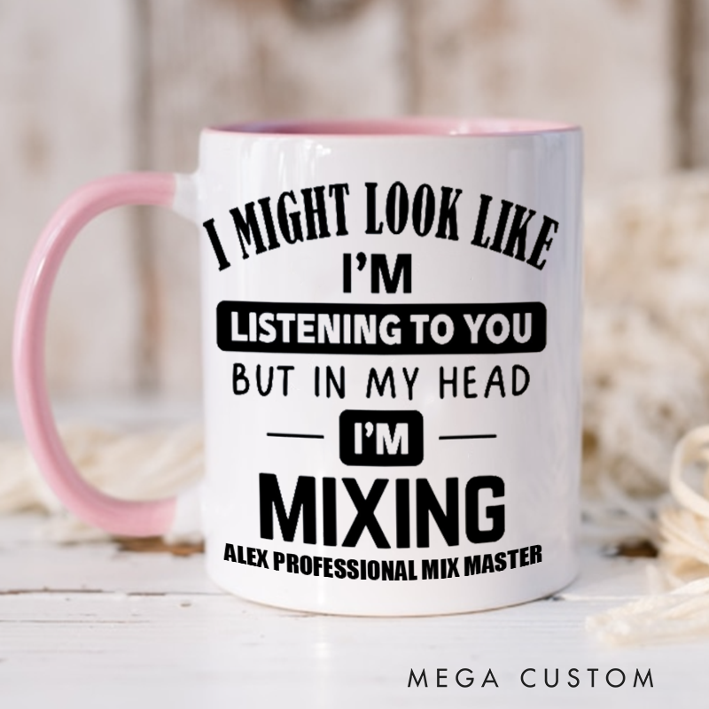 Personalized Mixing Master Mug Custom Name Gift for Music Lovers Family Friends Lovers for Birthday Holiday Unique Presents
