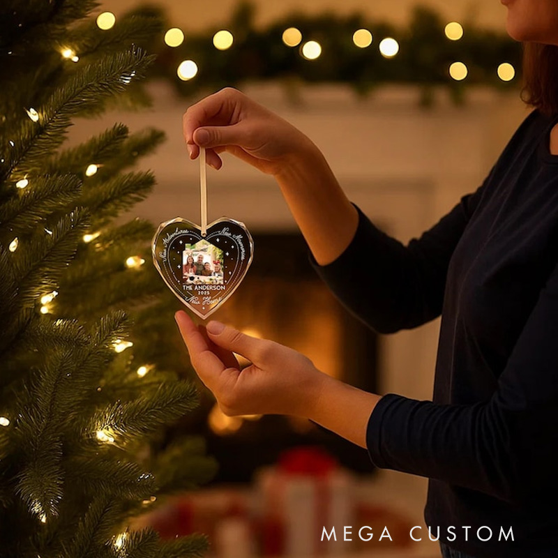 Personalized First Christmas in New Home Ornament Custom Family Photo Glass Keepsake New House Holiday Gift for Homeowners 2025