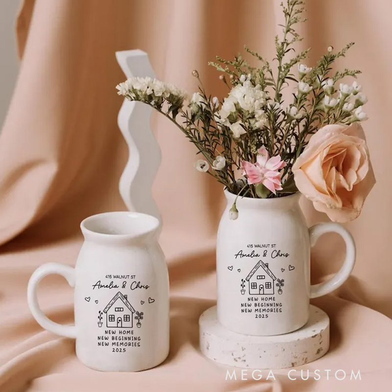 Personalized New Home Gift Flower Vase for New Home Occasion Housewarming Gift For Couples Moving In Gift for Friend New Home Owners Gift