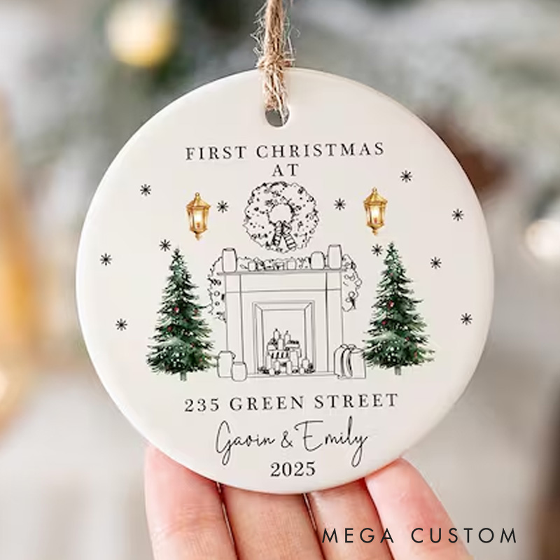 Personalized Christmas New Home Baubles with Address and Name Cohabitation First Christmas Ornament Gift Housewarming Gift New Home 2025