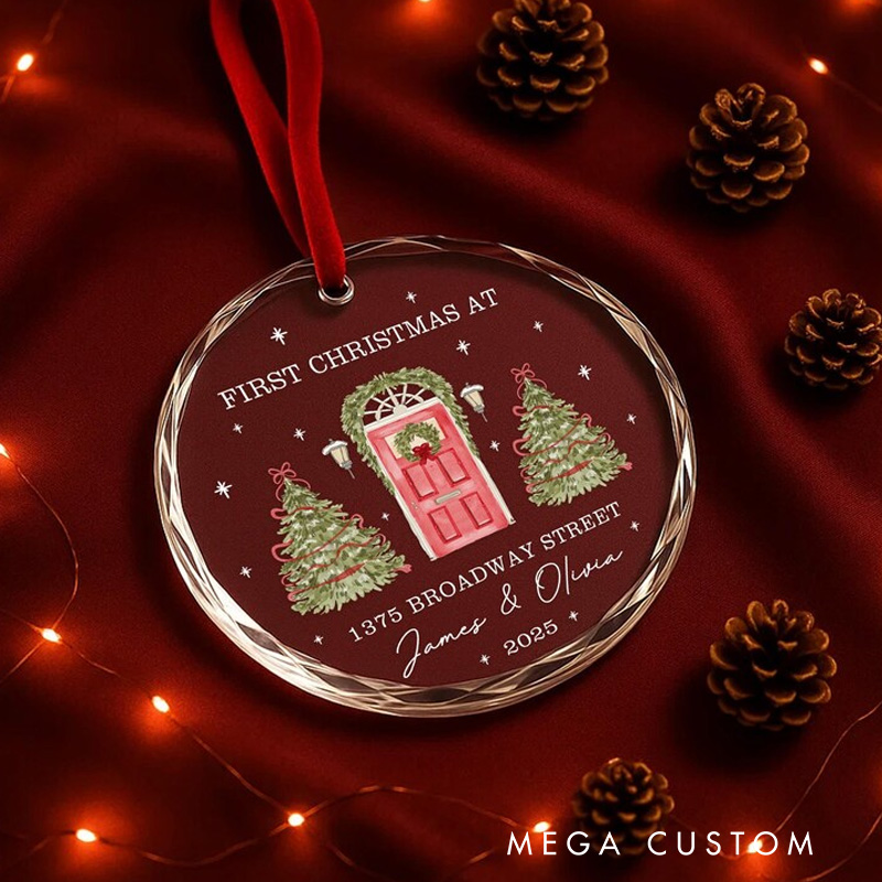 Personalized First Christmas at New Home Ornament Custom Glass Gift That Captures the Moment and Sparks Tears of Joy Christmas Gift