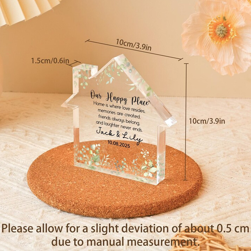 Personalized New Home Gifts First Home Gift New Homeowners Plaque First Home Frame Acrylic Block Gift for Couples New Home Decor