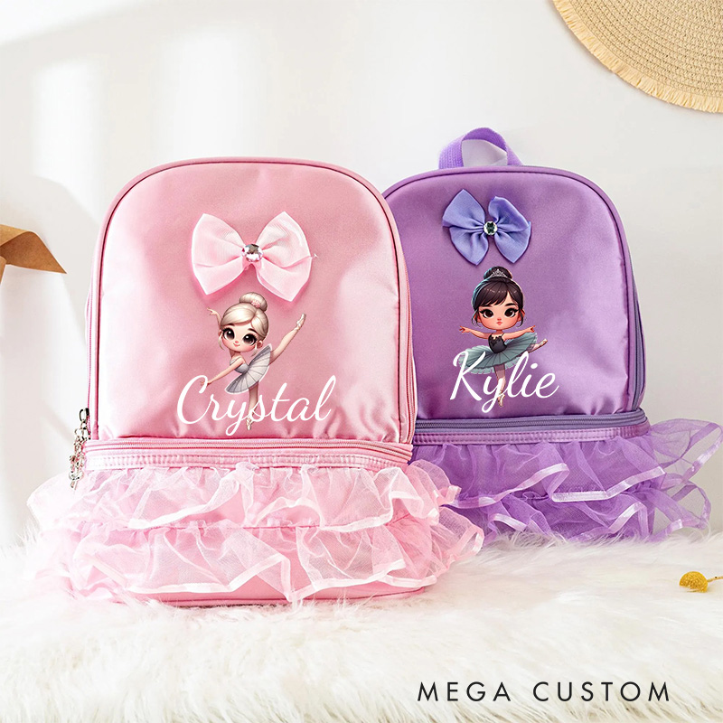 Personalized Cartoon Swan Lake Dance Bag for Girls Cute Backpack Pink Ballet Dance Bag Gymnastic Cheer Girls Christmas Gifts Back To School Gifts