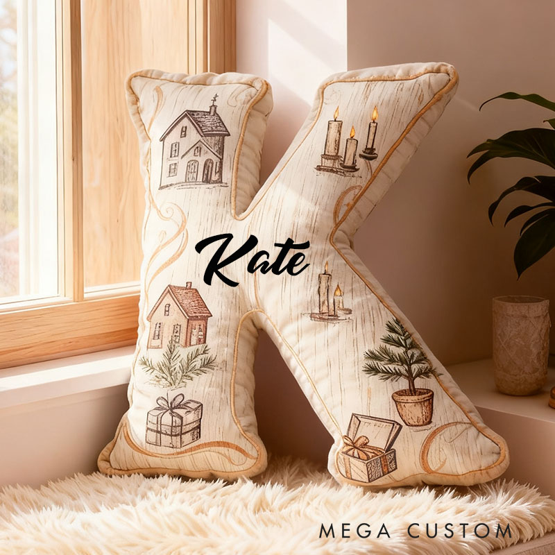 Personalized Rustic Pillow Graphic 3D Print Custom Name Cozy Home Decor with Charming House and Candle Design Soft Accent Cushion Gift for Home Lovers