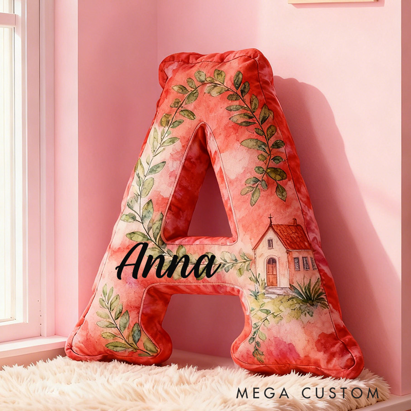 [Copy]Personalized Letter Pillow Custom Name Fun Celebration Decor with Balloons and Gift Design Soft Graphic 3D Print Birthday Gift Housewarming Gift