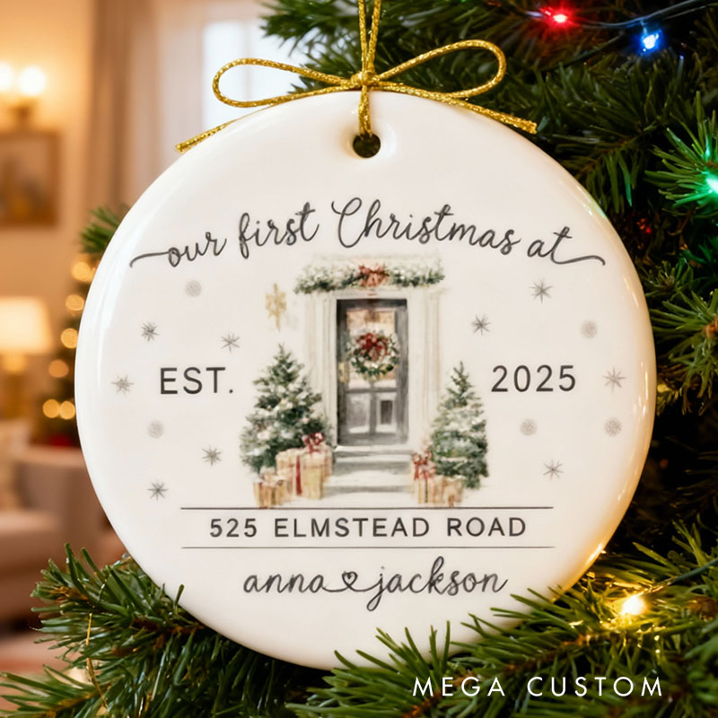 Personalized New House Ornament First Christmas Home Ornament Custom New Home Christmas Ornament Our First House Christmas Keepsake
