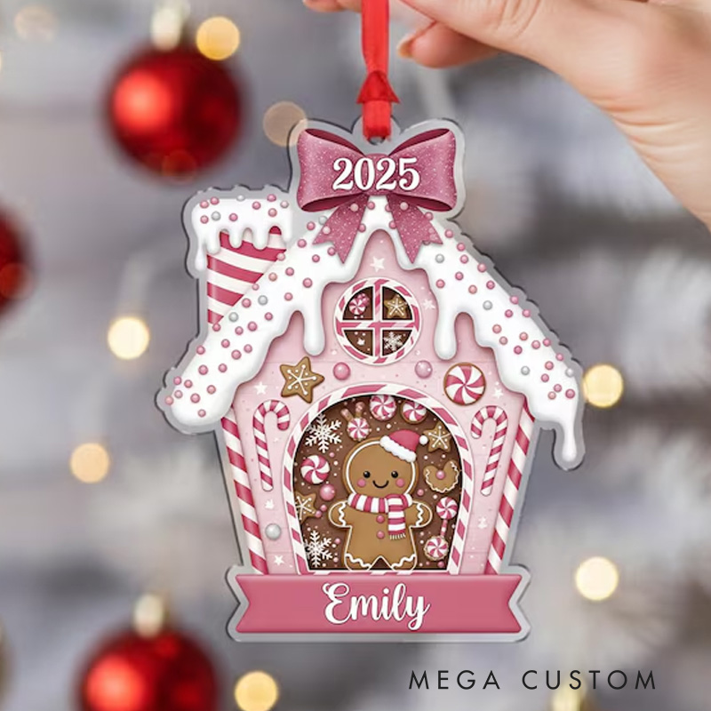Personalized Gingerbread House Ornament 2025 Custom Name Candy Christmas Decoration Christmas Gifts