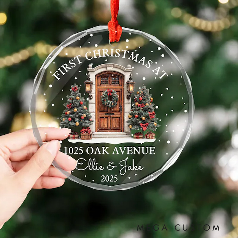 Personalized First Christmas At New Home Glass Ornament First Home Ornament New Home Ornament Realtor Gift Housewarming Gift