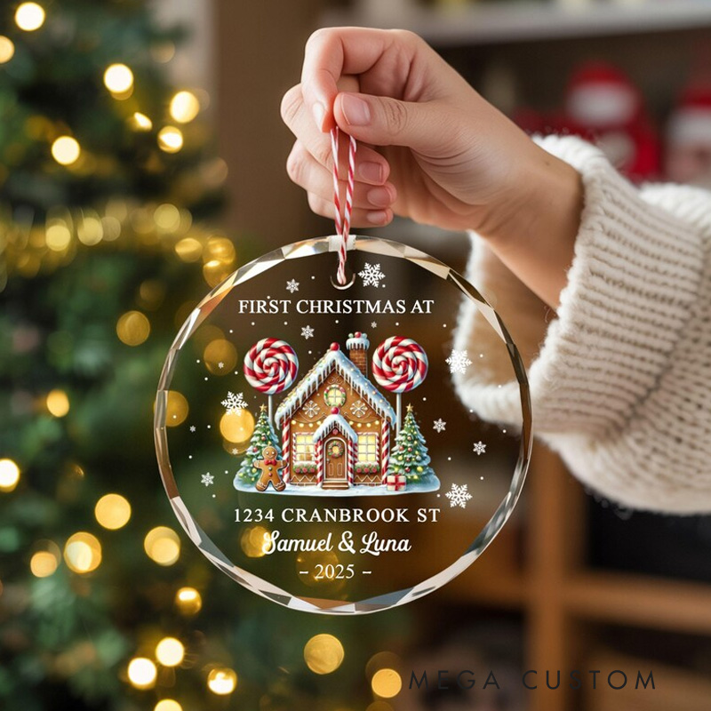 Personalized First Christmas In Our New Home Ornament New House Christmas Ornament Christmas Gift New Home Favors Glass Ornament