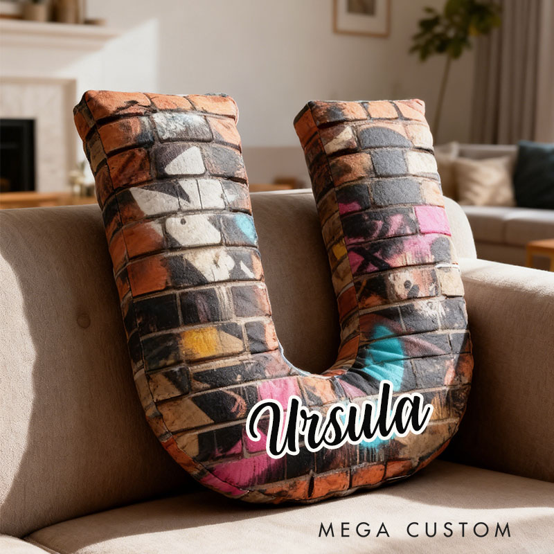 Personalized Graffiti Letter Pillow with Name Cushion Stylish Home Decor Perfect Gift For Teens Creative Spaces Decoration Moving Gift Graphic 3D Print