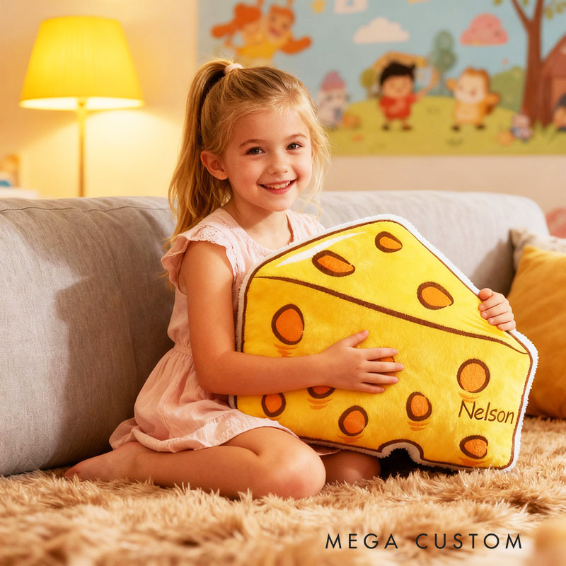Personalized Cheese Throw Pillow with Name Bread ingredients Pillow for Kids Girl Baker Christmas Gifts Loving Room Decor