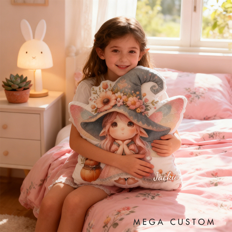 Personalized Cute Garden Fairy Throw Pillow Fairy Pillow with Name for Kids Girl Boy Gardener Christmas Gifts Loving Room Decor