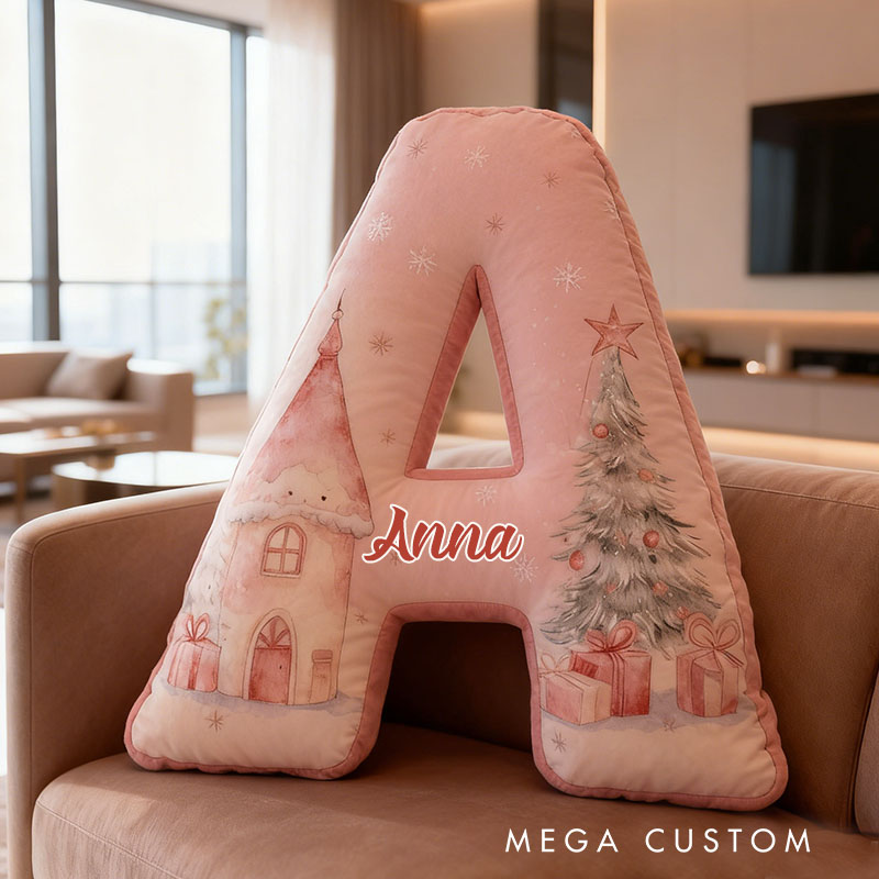 Personalized Letter Pillow Custom Christmas Fairy Tale Design Soft Home Decor Perfect Gift For Kids Or Holiday Celebrations Housewarming Gifts