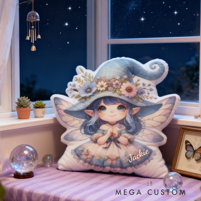 Personalized Garden Fairy Throw Pillow Cute Fairy Pillow with Name for Kids Girl Boy Gardener Christmas Gifts Loving Room Decor