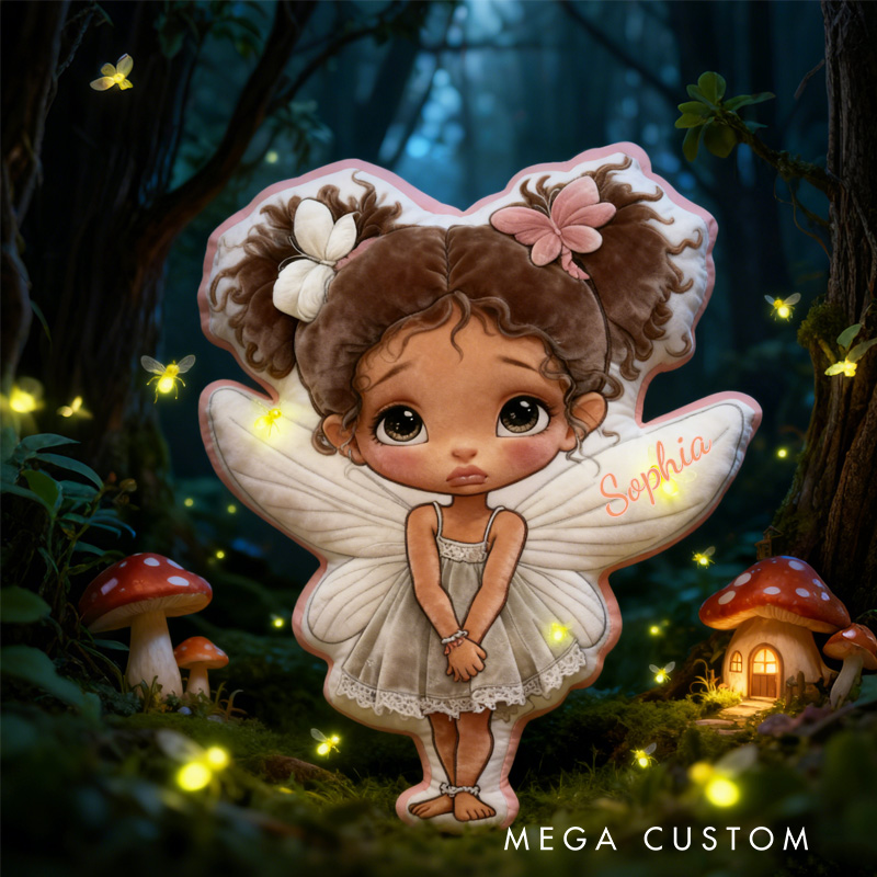 Personalized Princess Fairy Throw Pillow Garden Fairy Pillow with Name for Kids Girl Boy Gardener Christmas Gifts Loving Room Decor