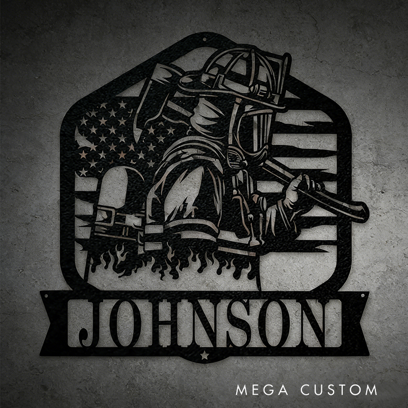 Personalized Firefighter Metal Wall Art with Custom Name Unique Gift for Firefighters Families