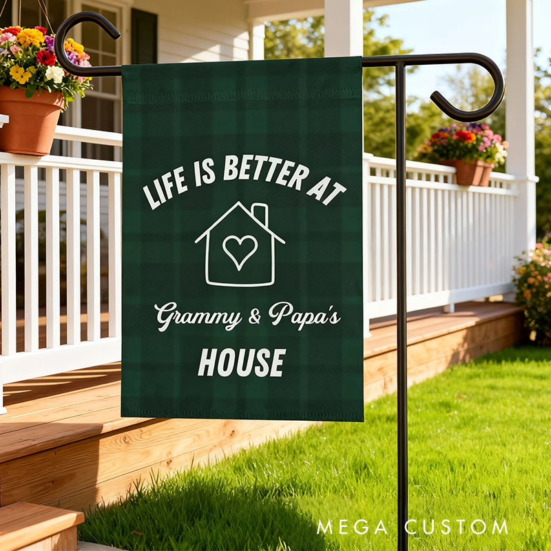 Personalized Garden Flag Grandparent Gift Garden Flag for Grandparents with Custom Names Custom Outdoor Yard Sign Life Is Better at House Design