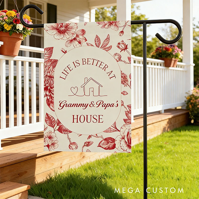Personalized Garden Flag Custom Life Is Better at House Design Decorative Outdoor Yard Sign for Grandparents Home Gift for Garden Lawn Home Decor