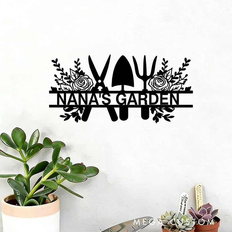 [Copy]Personalized Metal Garden Decor Custom Gardener Name Sign Garden Wall Art Yard Decor Gardening Gifts for Mom Housewarming 