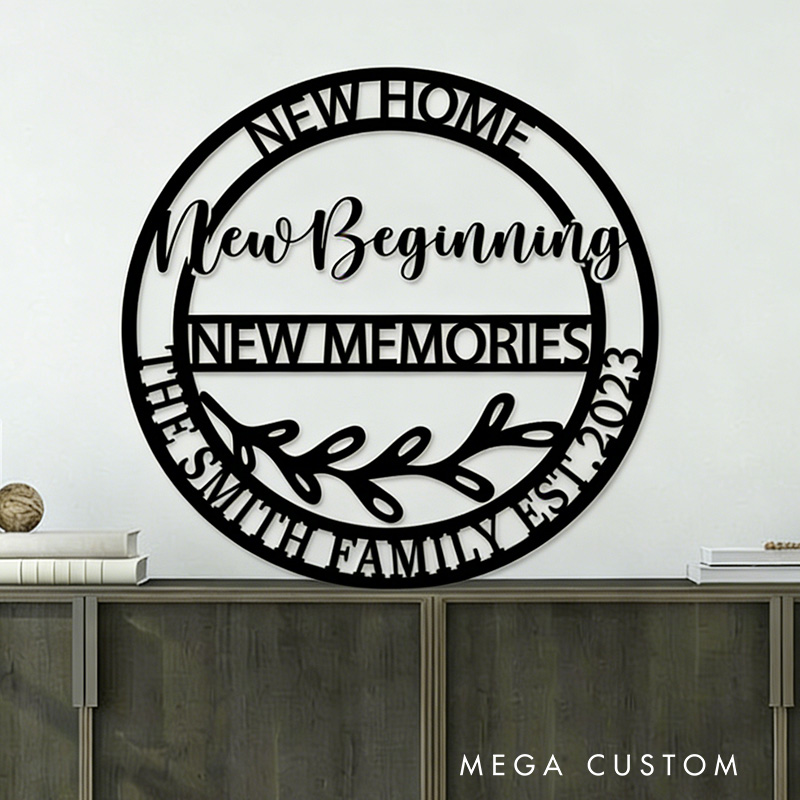 Personalized New Home New Beginning Metal Sign Memorie Sign Mothers Love Metal Sign Realtor Gift Housewarming Gift Personalized Home Sign
