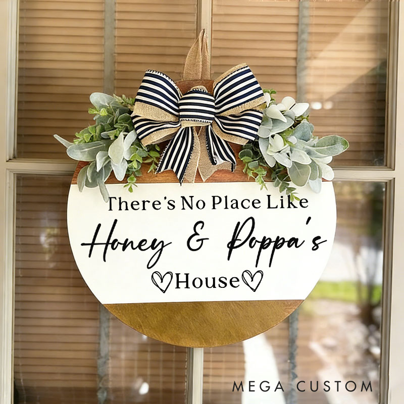 Personalized There's No Place Like Sign Front Door Sign For Grandma Gift For Grandma Front Door Decor Front Door Sign Grandma Gift Grandparents Sign